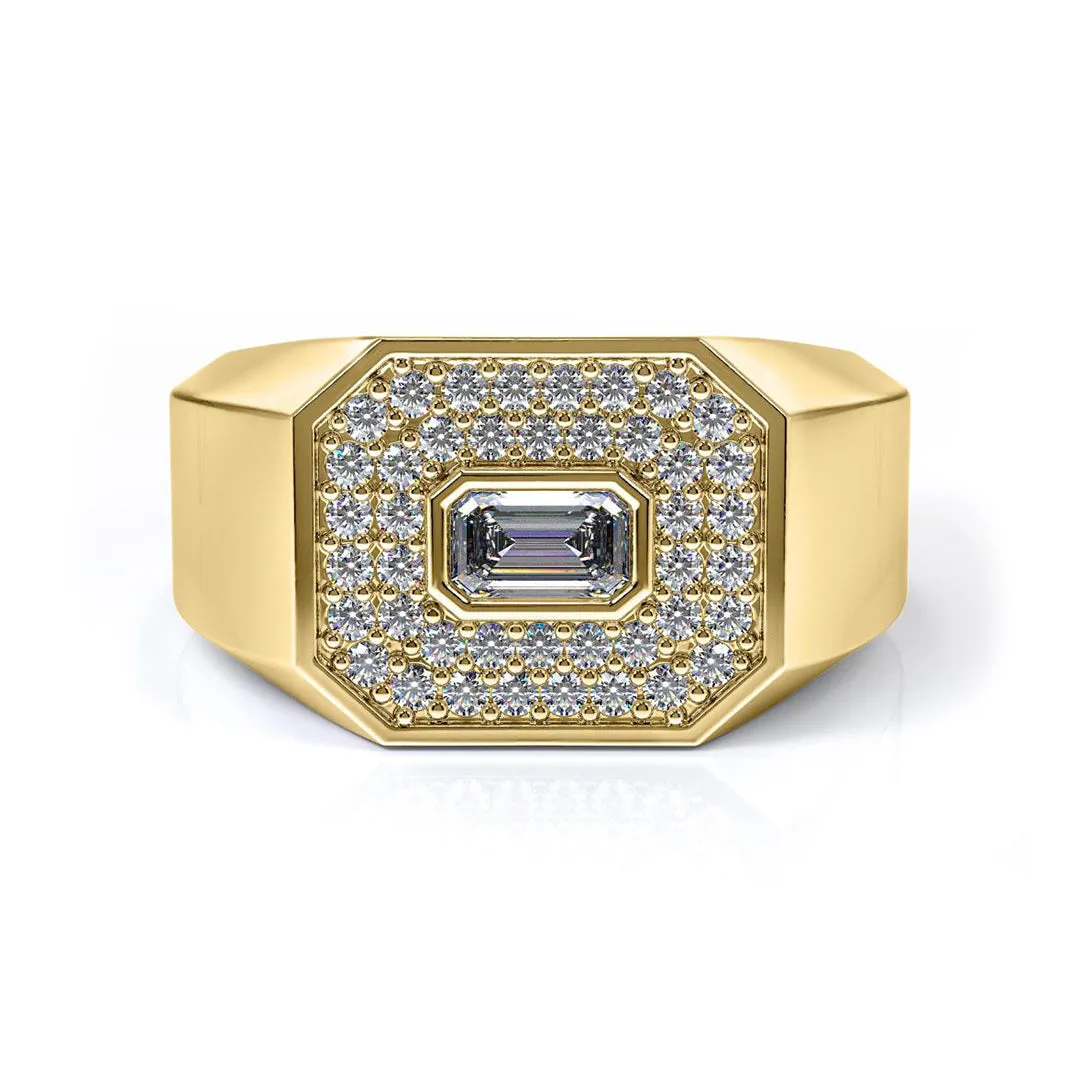 Chorost & Co. Private Collection 14K Yellow Gold 0.75ct Diamond Men's Emerald Cut Ring