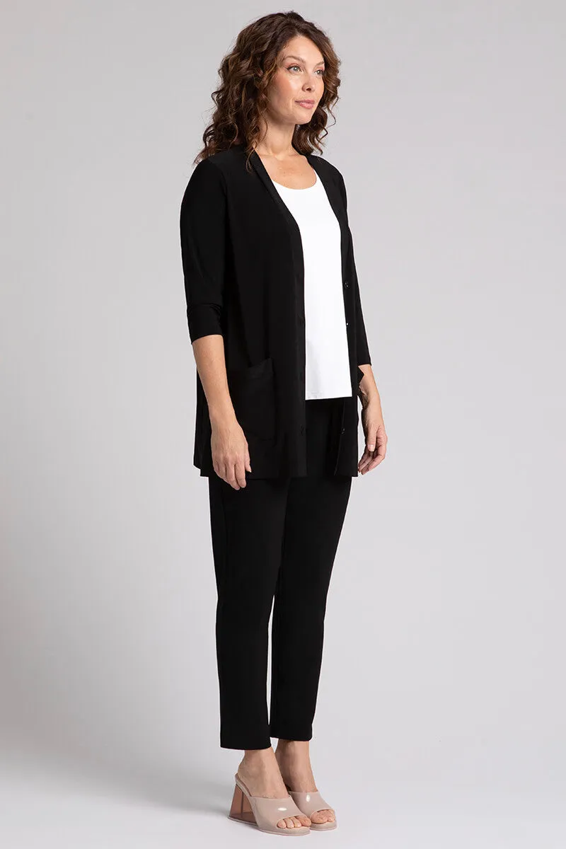 Classic Button Cardigan | Black