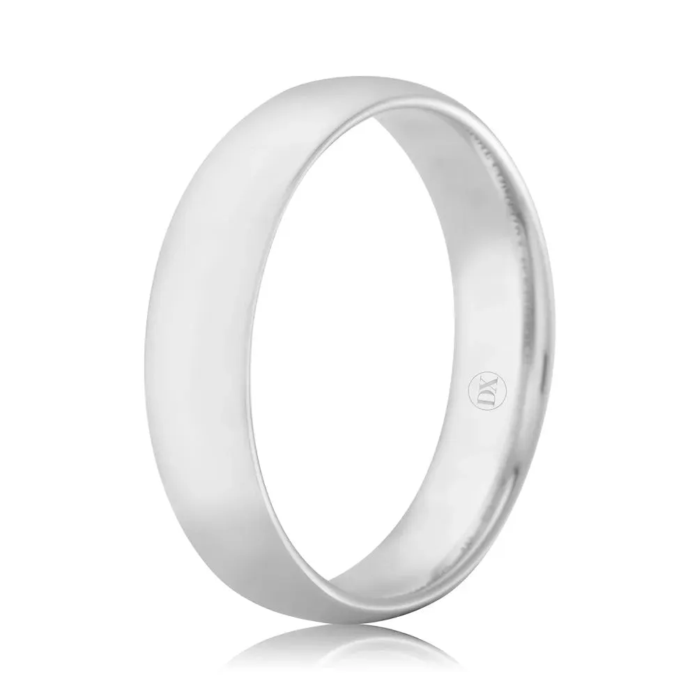 Classic Comfort 5mm - 9ct White Gold