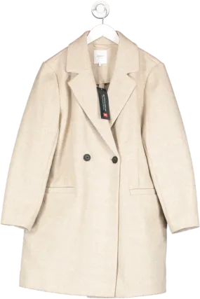 Cotton Traders Beige Classic Double Breasted Coat UK 16