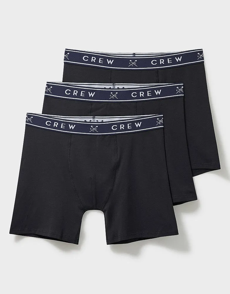 Crew Clothing Cotton 3 Pack Cotton Jersey Boxers - Black