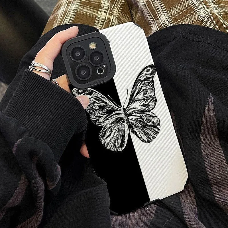 Cute Phone Cases for iPhone 14 Pro Max, 13, 12, 11, XS, XR, 7, 8 Plus - Fashion Butterfly Leather