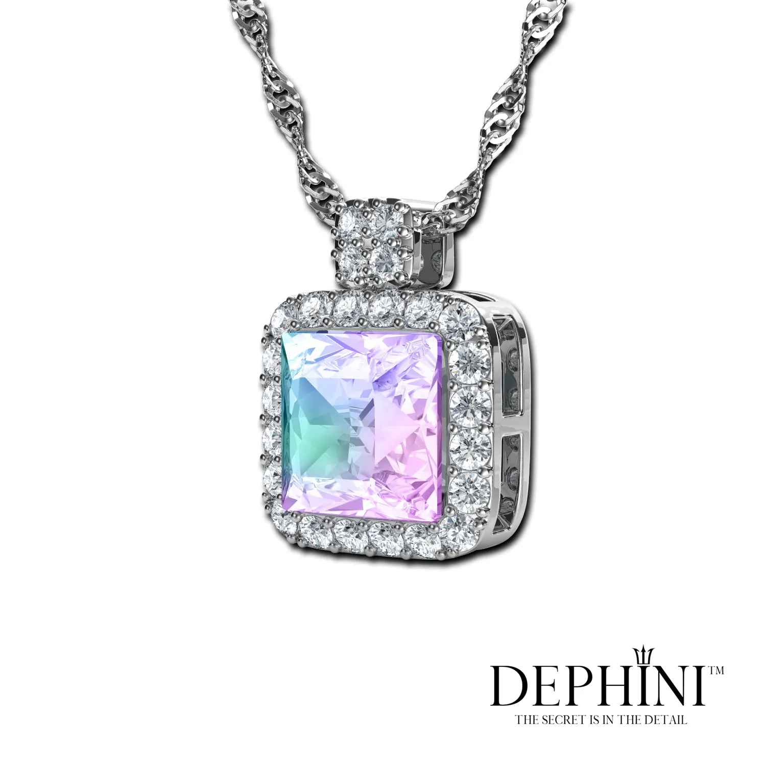 DEPHINI Rainbow necklace - 925 sterling silver SW branded Crystal