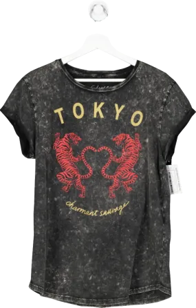 eleven loves Grey Tokyo Printed T Shirt UK L