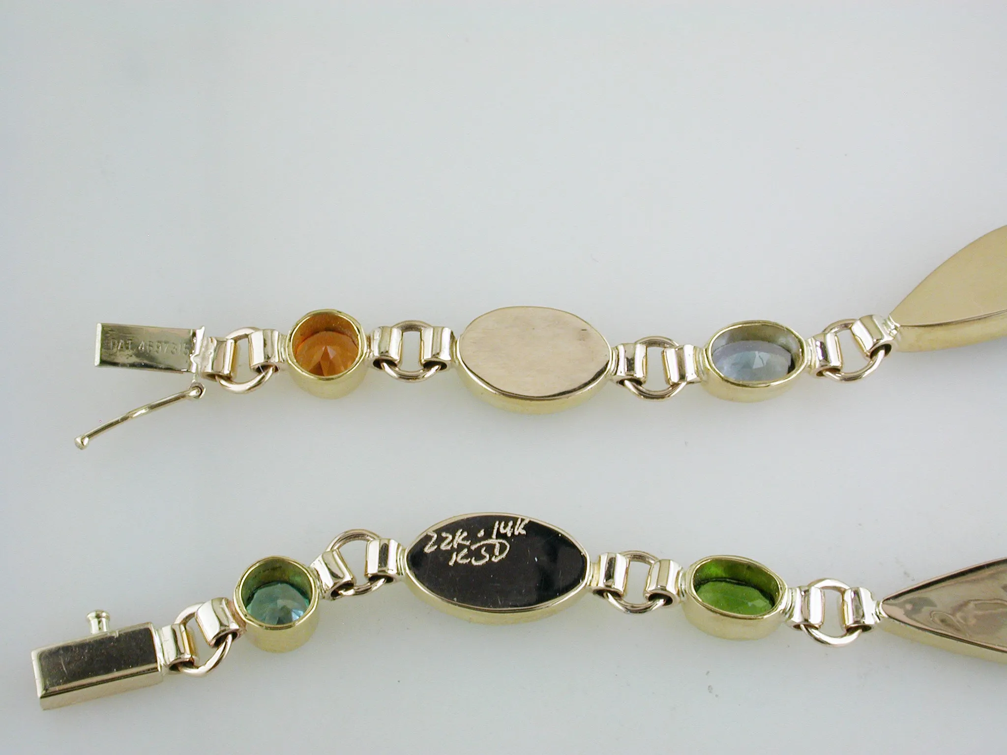 Ethiopian Freeform Opal Multicolor 22K & 14K Yellow Gold Bracelet