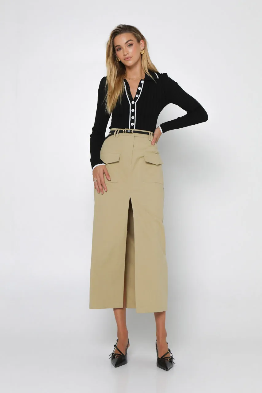 Evan Midi Skirt | Moss