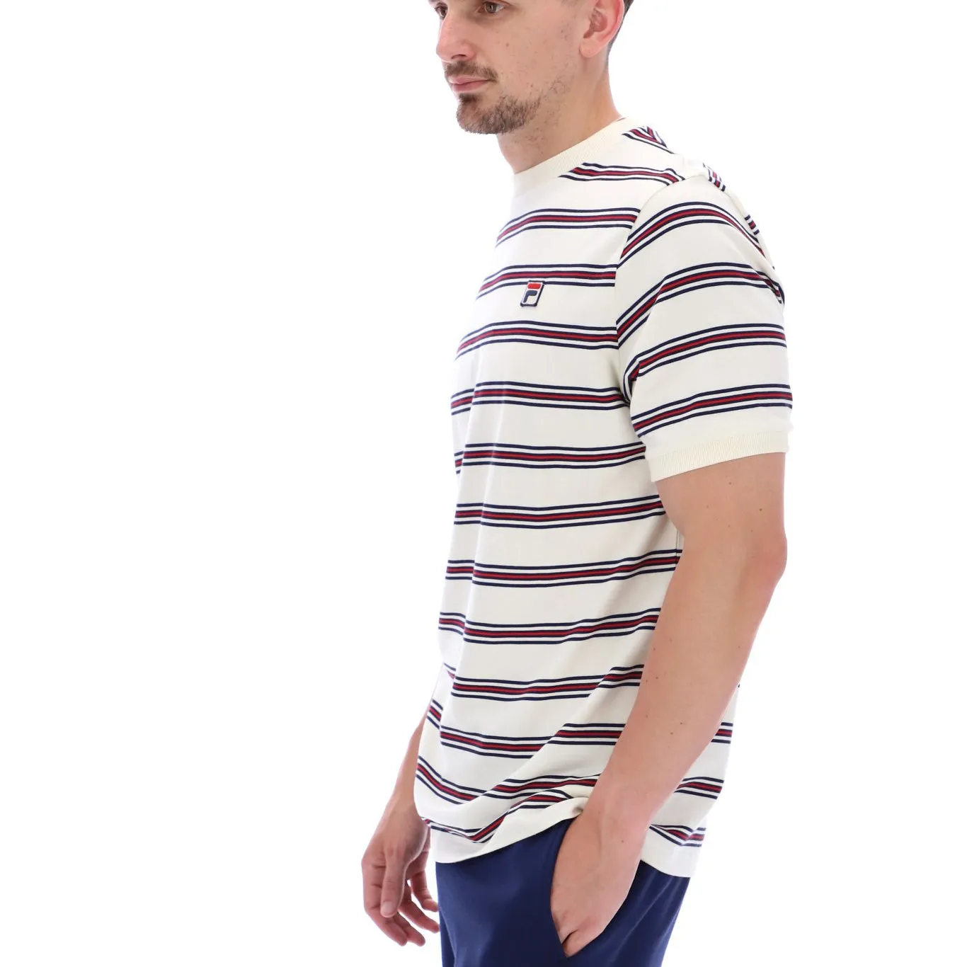 Fila Vintage Bruno Stripe T-Shirt Cream