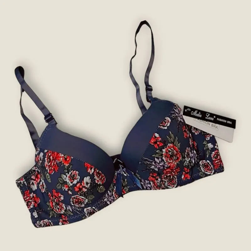 Flower Printed Padded Bra