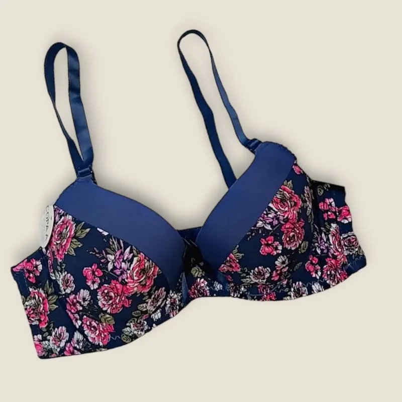 Flower Printed Padded Bra