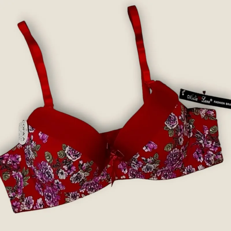 Flower Printed Padded Bra