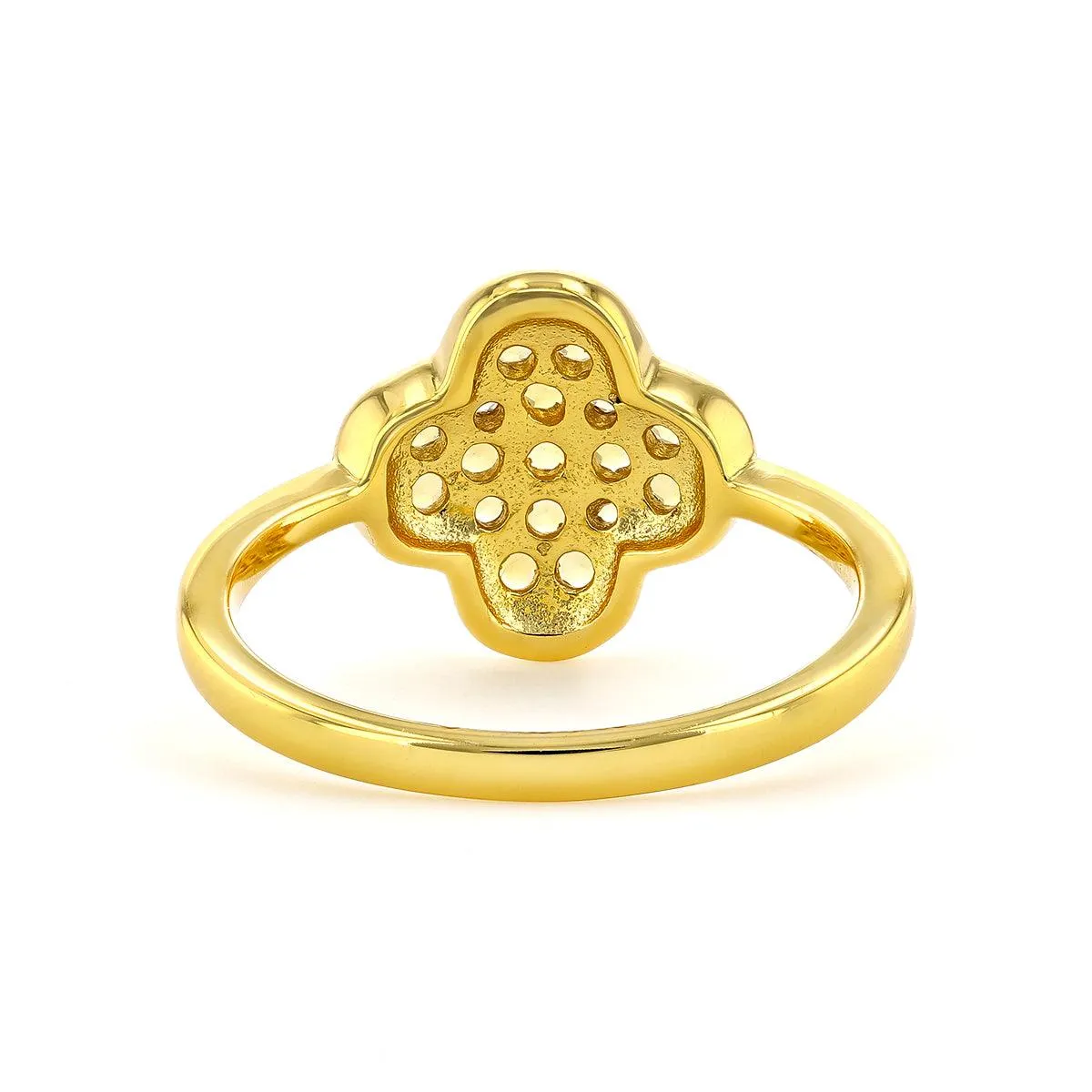 Four Leaf Clover Citrine Ring