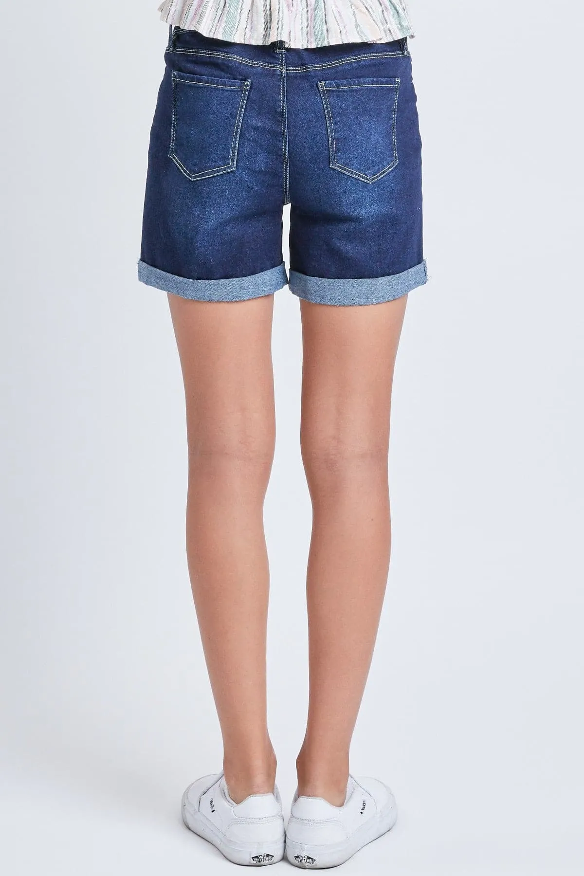 Girls Essential Button Fly Cuffed Shorts