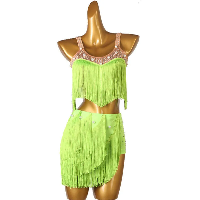 Green Fringe Latin S-XXL | LQ362