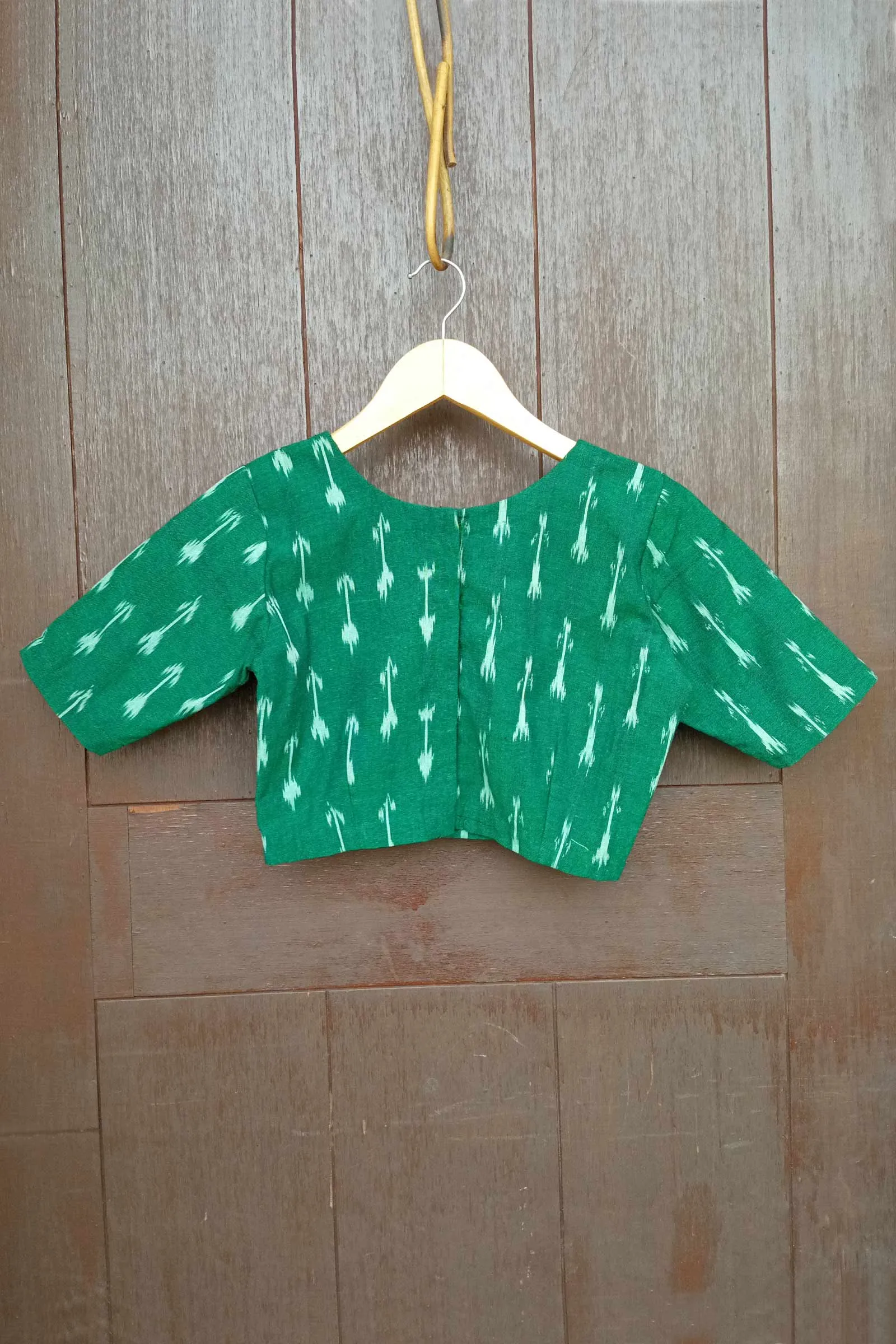 Green Wonder Cotton Ikkat Blouse