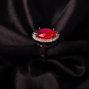 G.Silver Red Stone Ring.