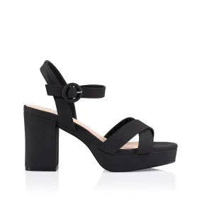 Heppell Platform Heels - Black Nubuck