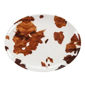 Hi End Accents Elsa Cowhide Melamine Serving Platter