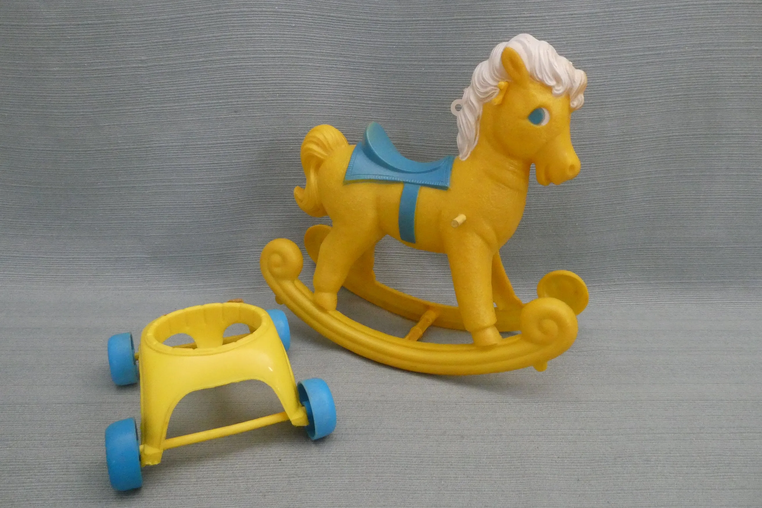 Ideal 1968 Sister Thumbelina (Works!) with Rocking Horse and Walker