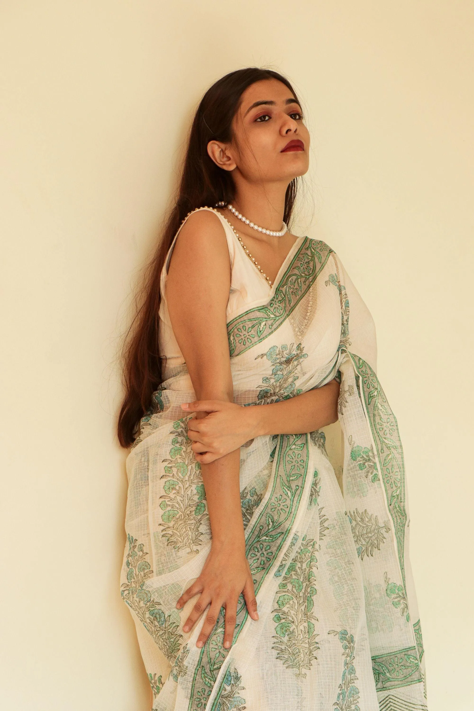 Kaisori Gulmohar Bagh Kota blockprinted saree