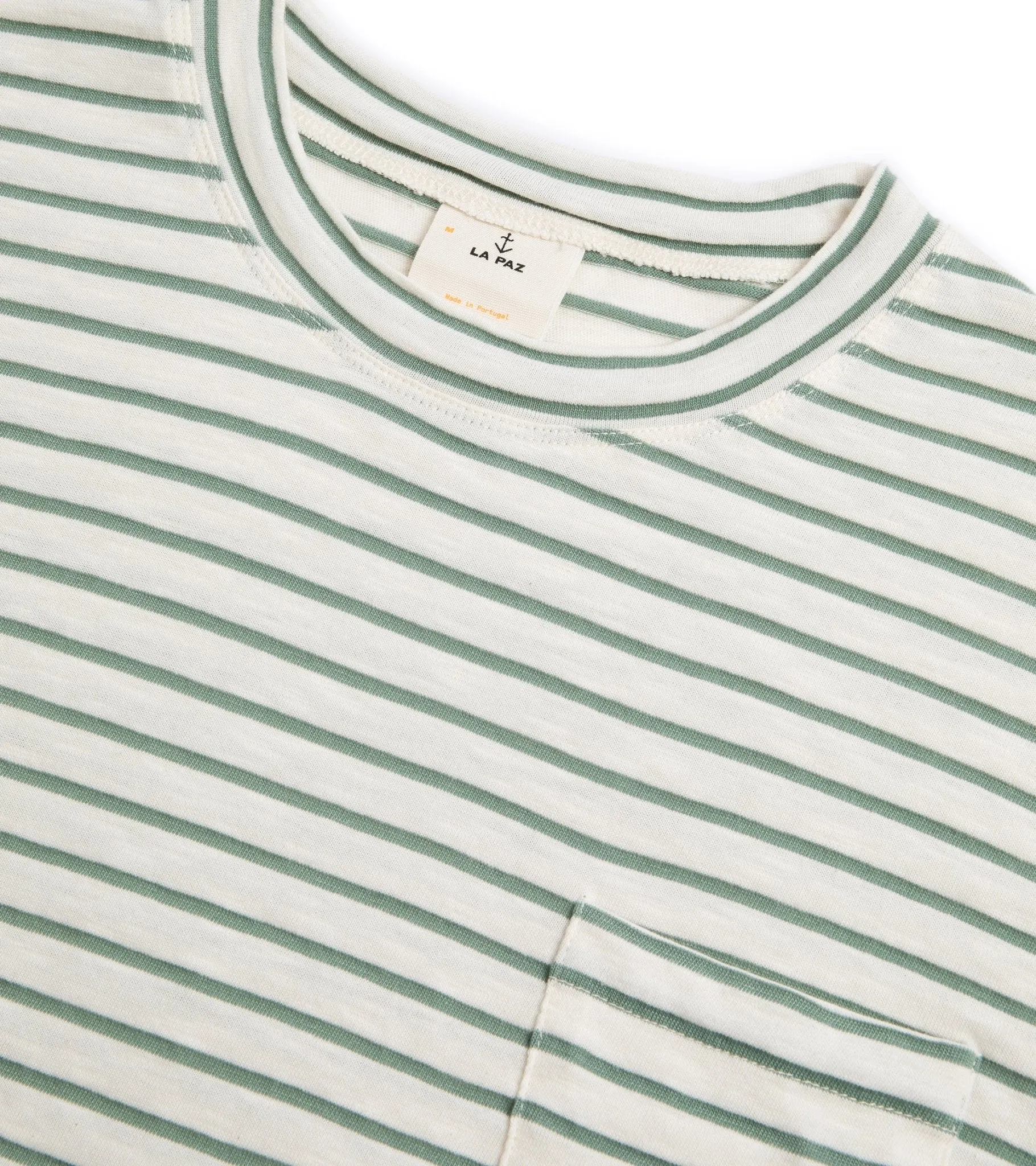 La Paz Guerreiro Cotton Mix Stripe T-Shirt: Green Bay