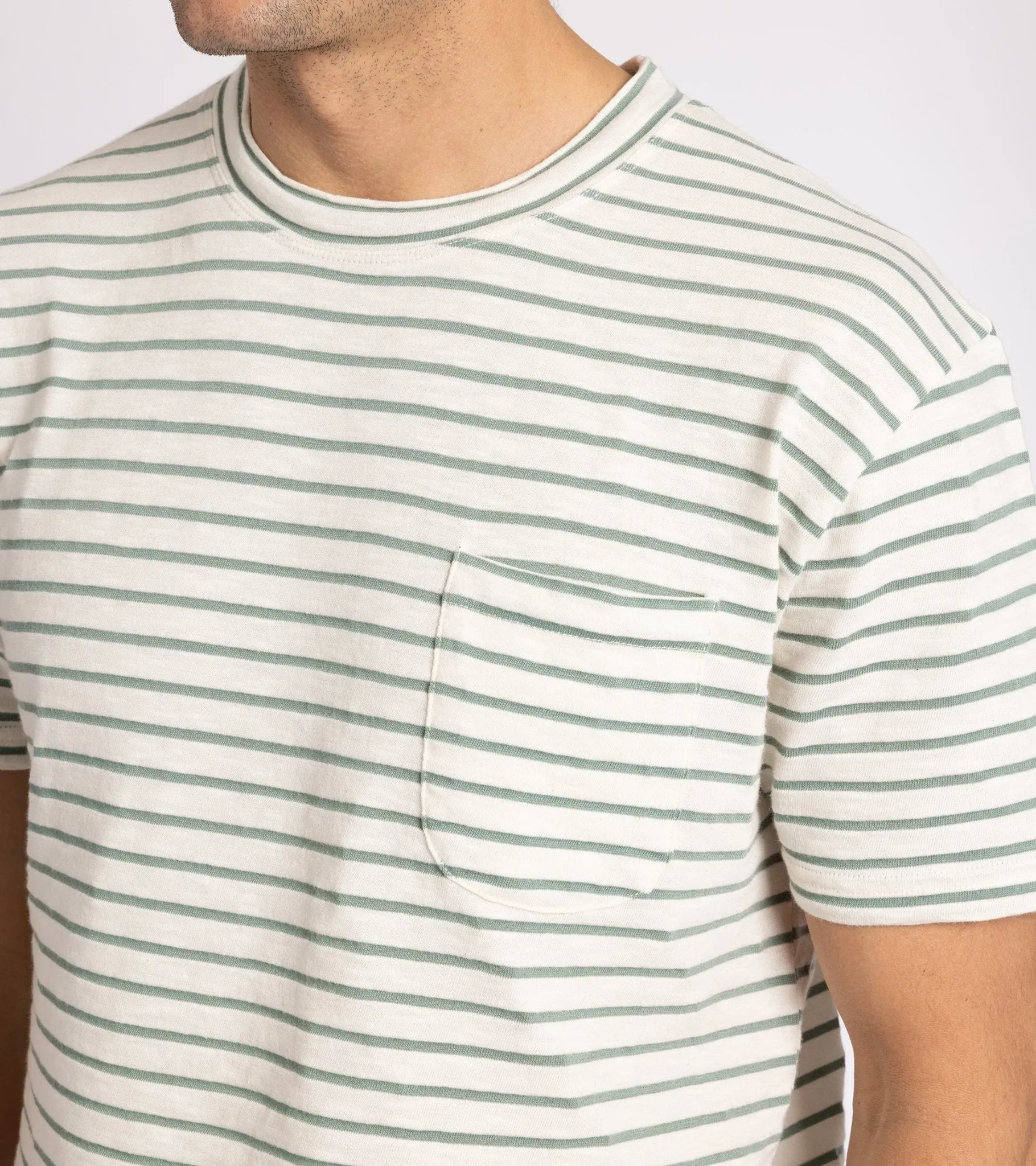 La Paz Guerreiro Cotton Mix Stripe T-Shirt: Green Bay