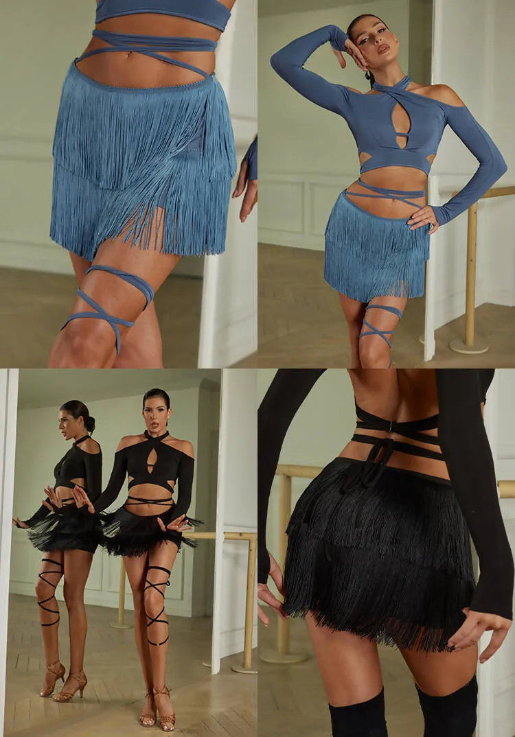 Latin Fantasy Dancewear | Blue/Black | 23115