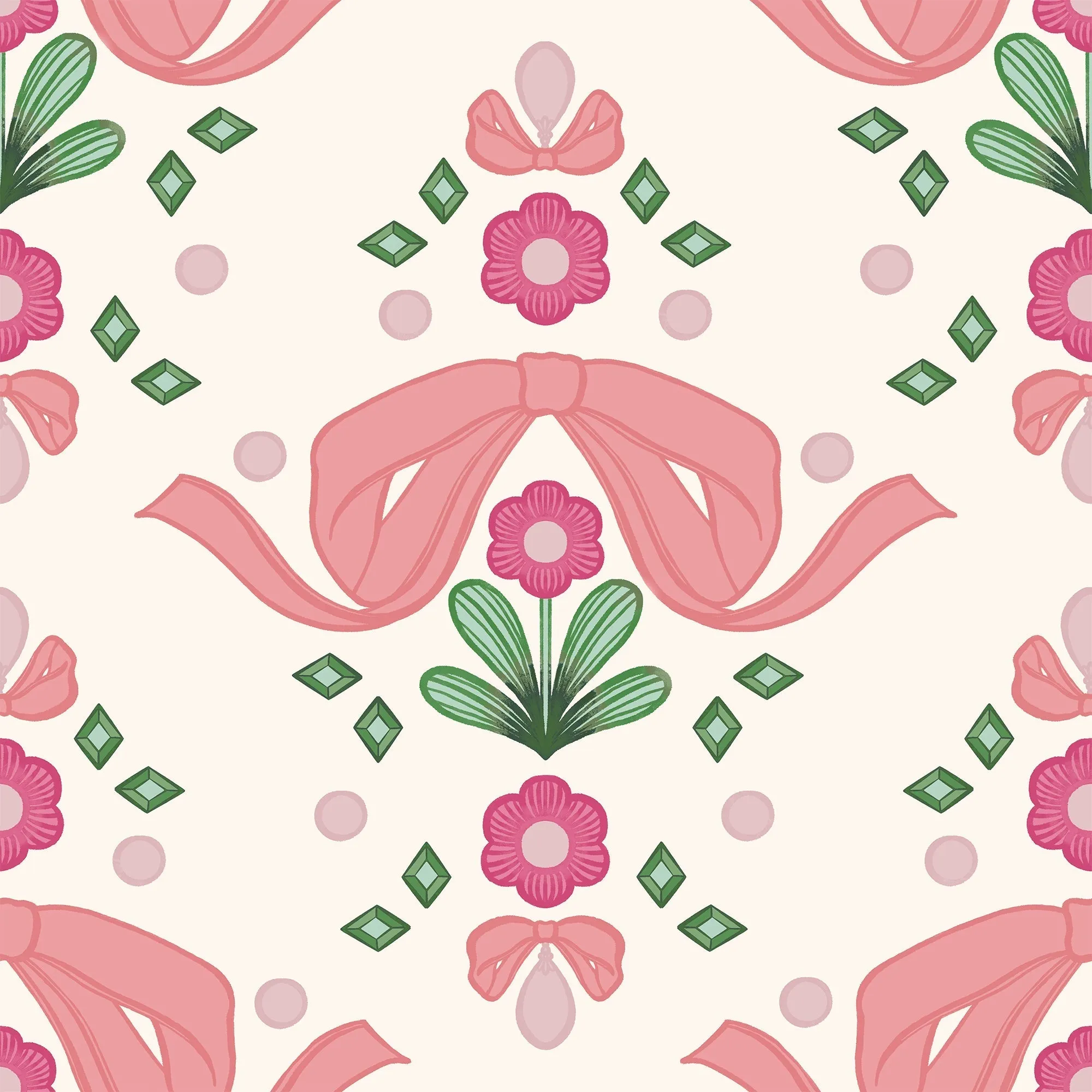 LELE SADOUGHI X NUWALLPAPER BY WALLPOPS BOW DAMASK PINK PEEL AND STICK WALLPAPER