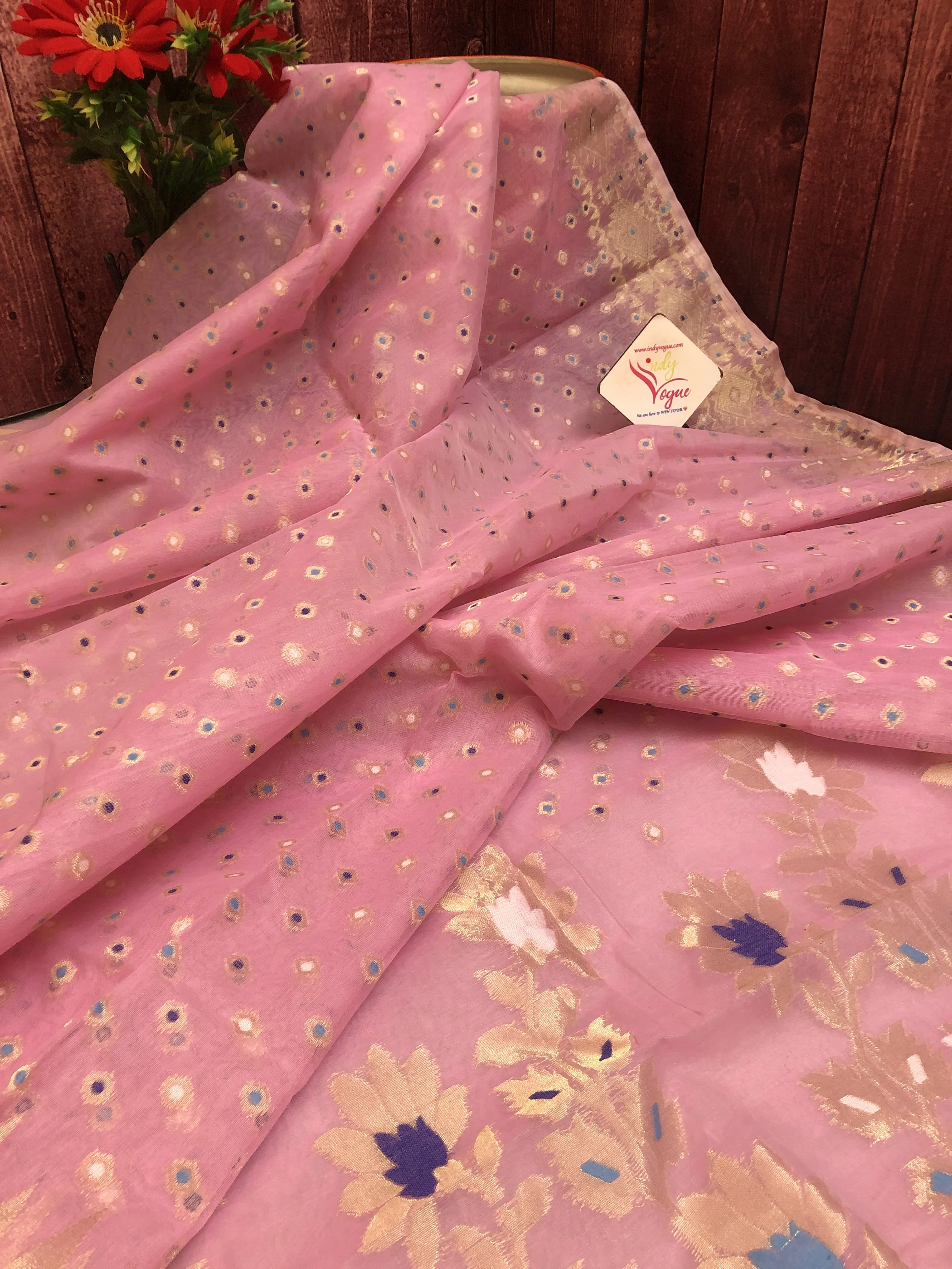 Light Pink Color Jamdani Saree