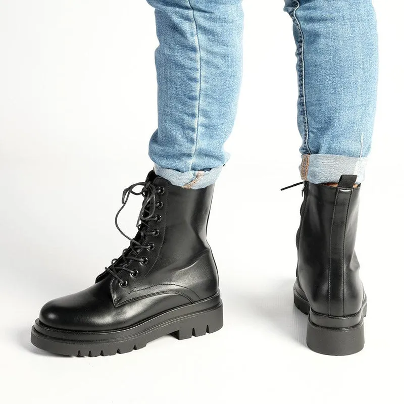 Madison Kiki Chunky Military Boot - Black