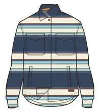 Maple Recycled Polar Fleece Shirt - Navy Mix Up Stripe