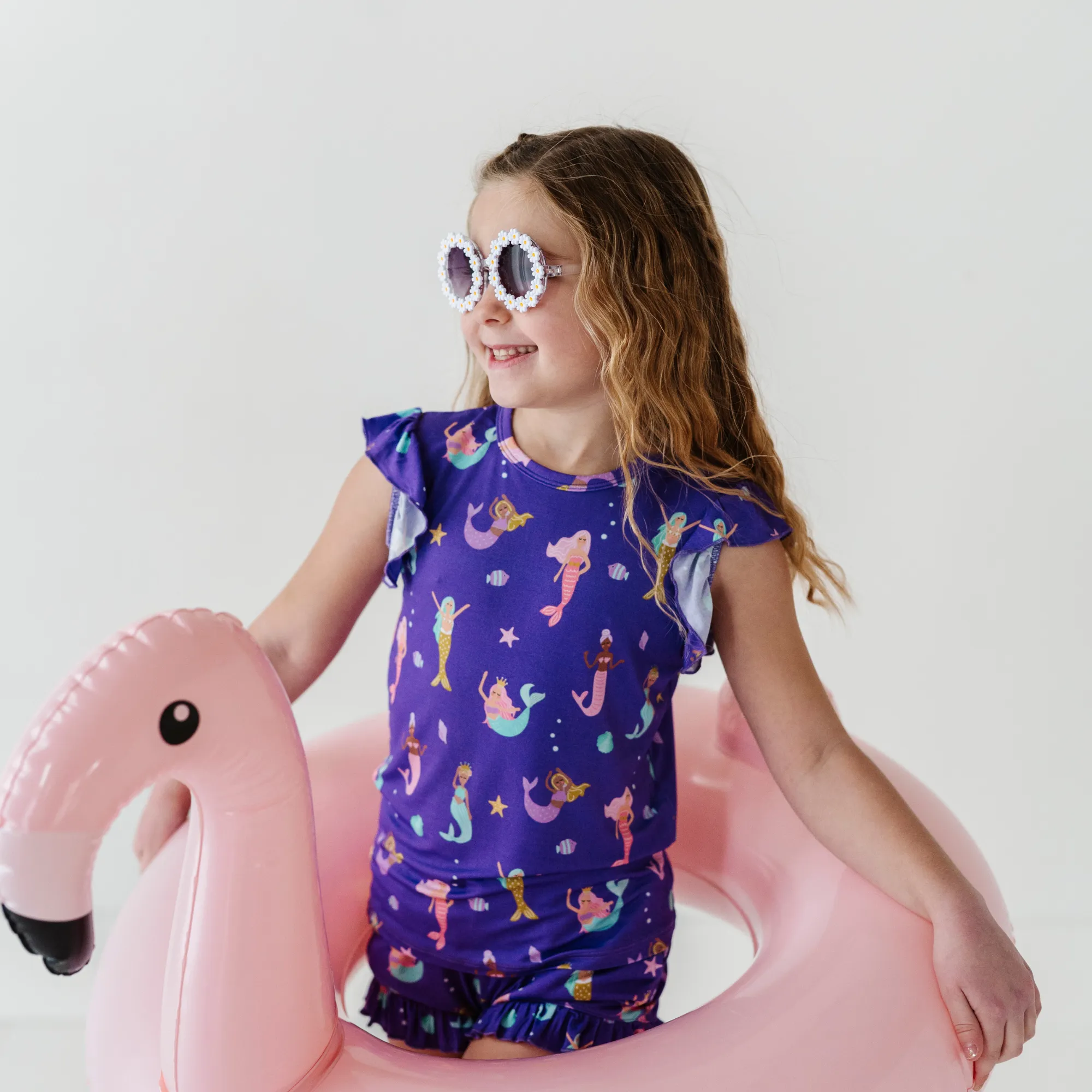 Mermaid in the U.S.A. Short Ruffle Pajamas Toddler/Kids