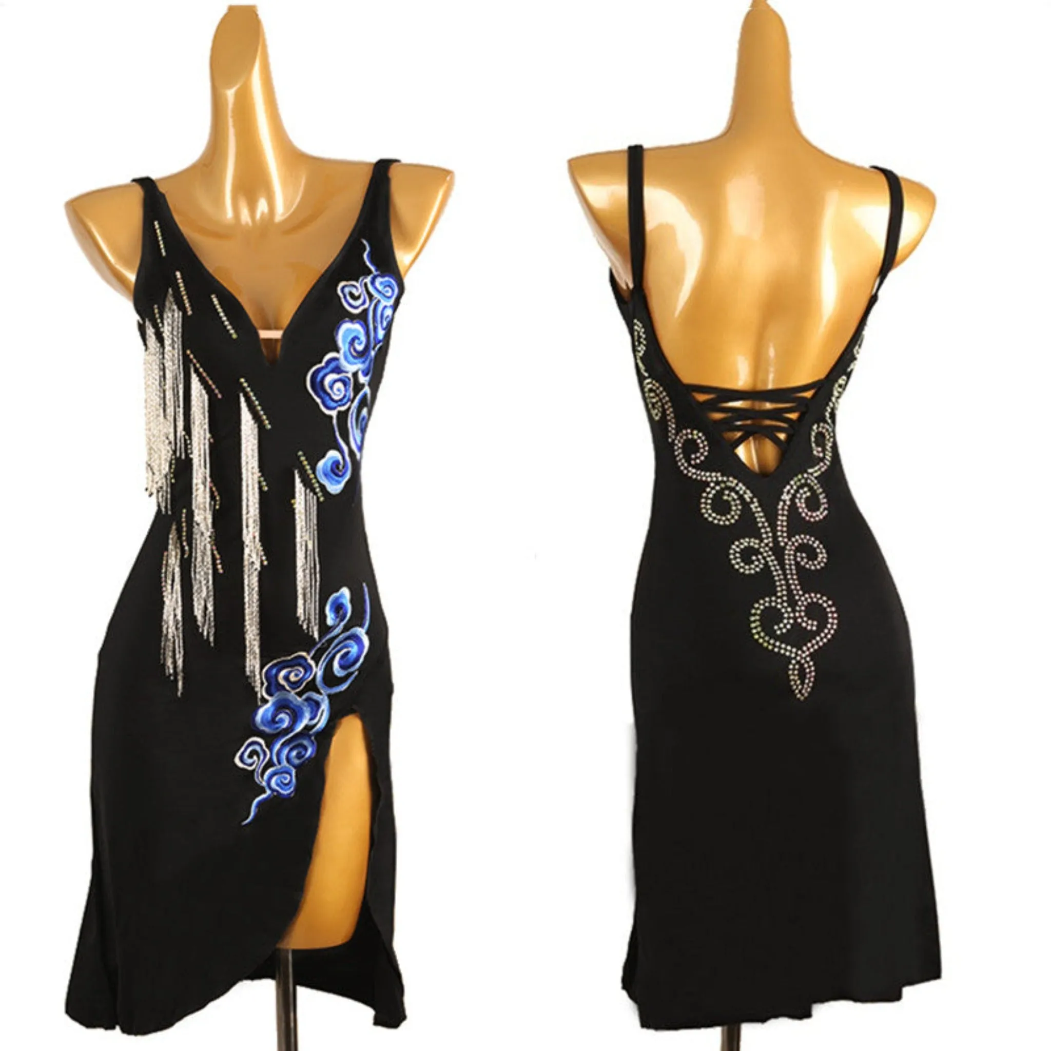 Midnight Bloom Latin Dance Dress | LQ401