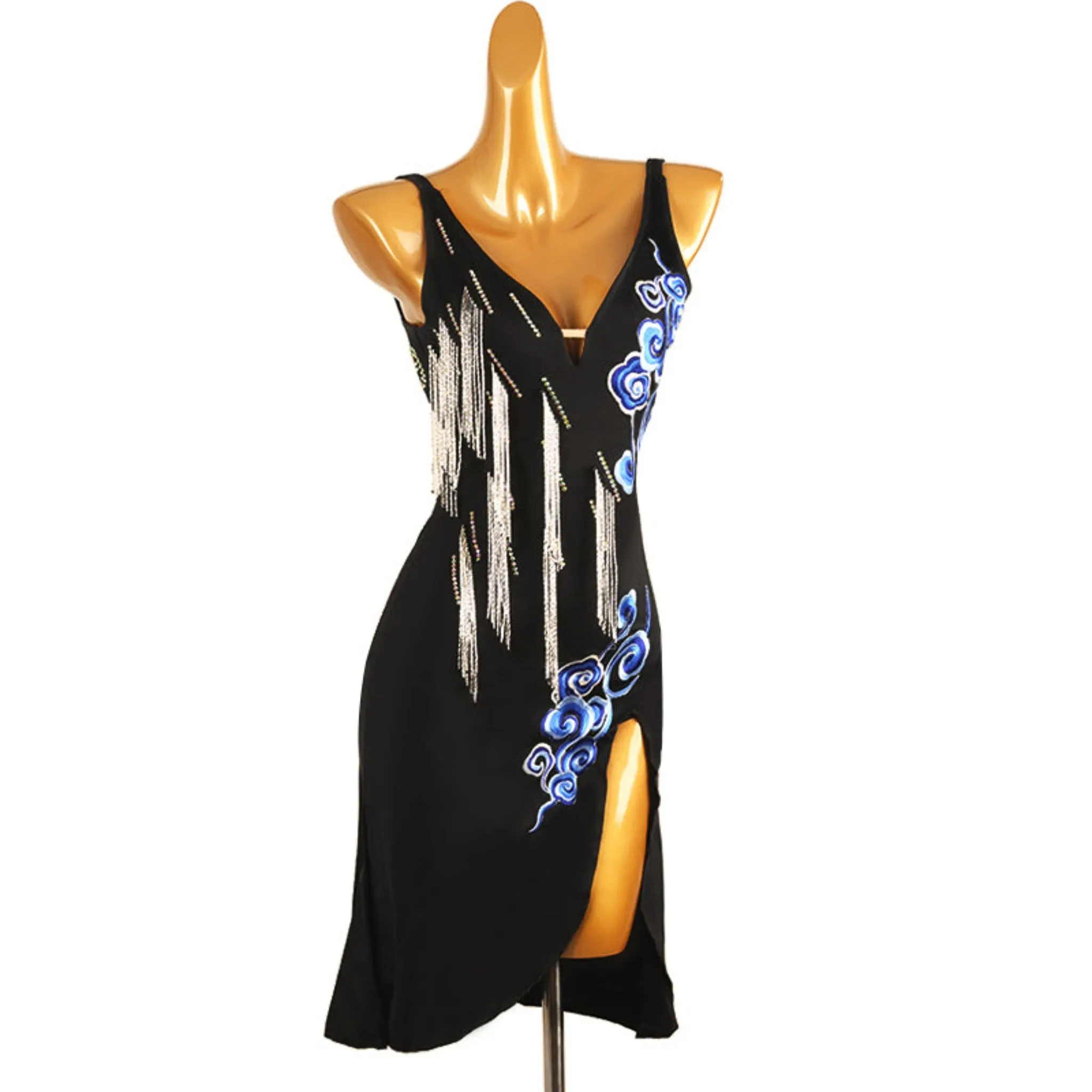 Midnight Bloom Latin Dance Dress | LQ401