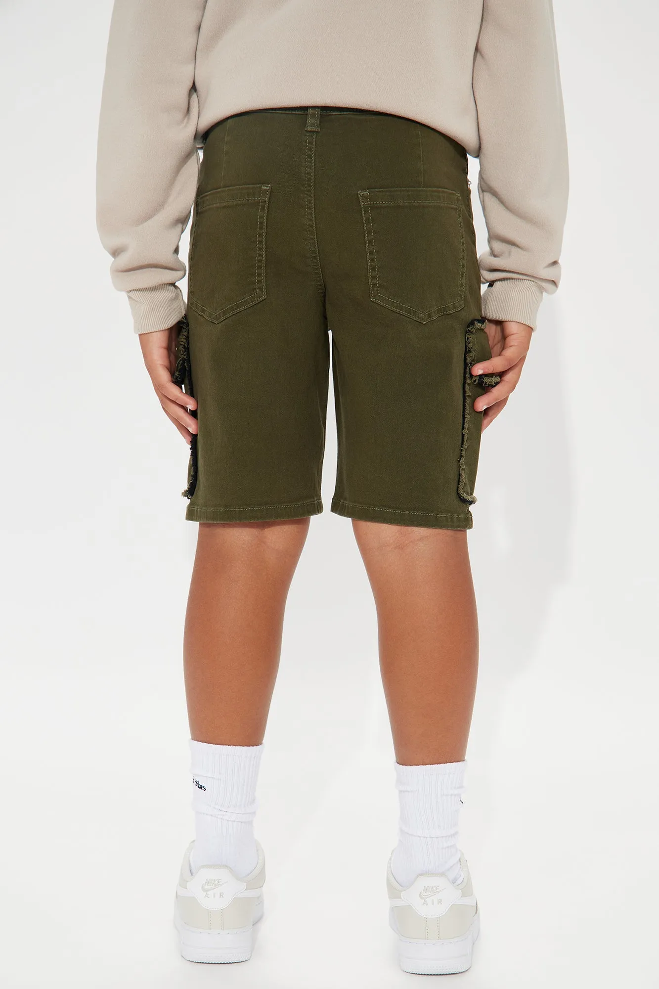 Mini Murphy Relaxed Denim Cargo Shorts - Olive