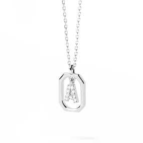 Moissanite Initial A Dangle Pendant Necklace