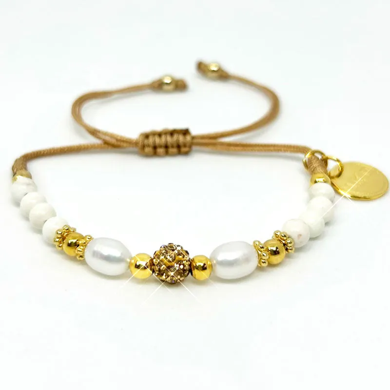 Mother and Daughter White Natural Stones Bracelet