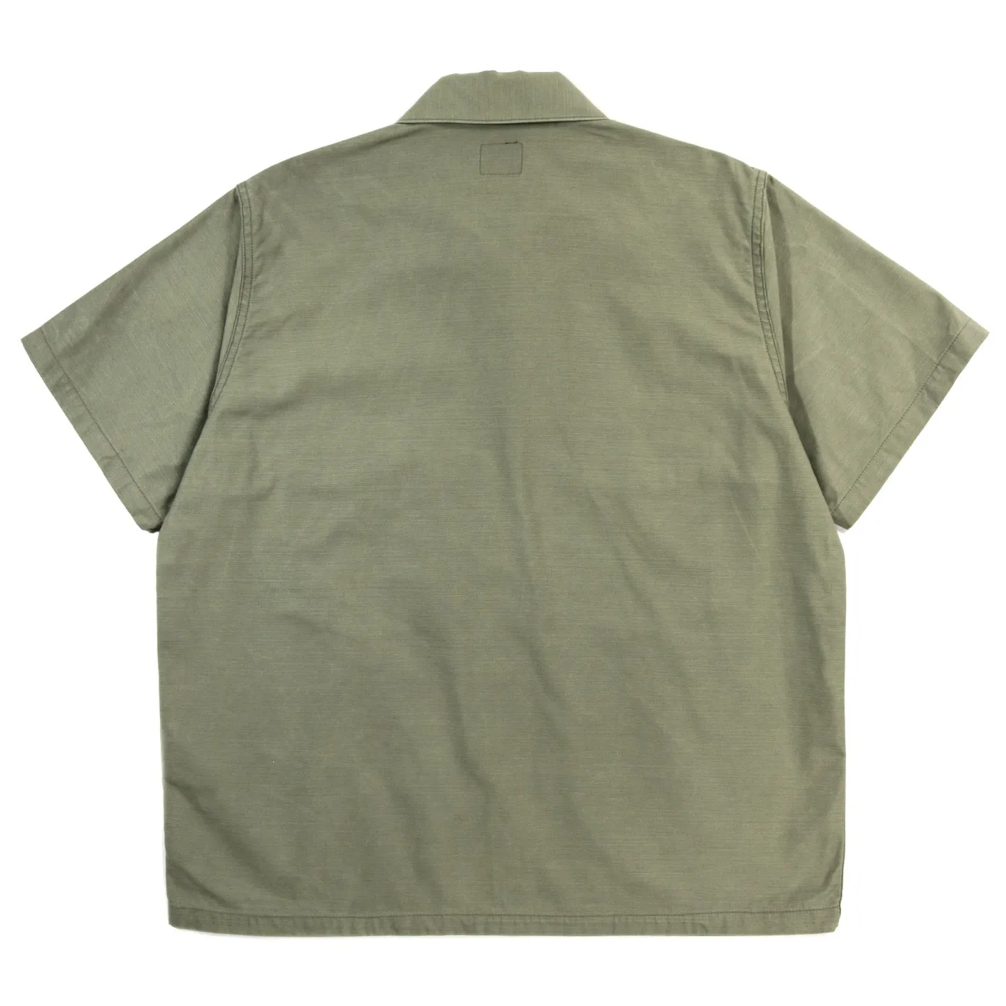 NEEDLES S/S FATIGUE SHIRT BACK SATEEN OLIVE