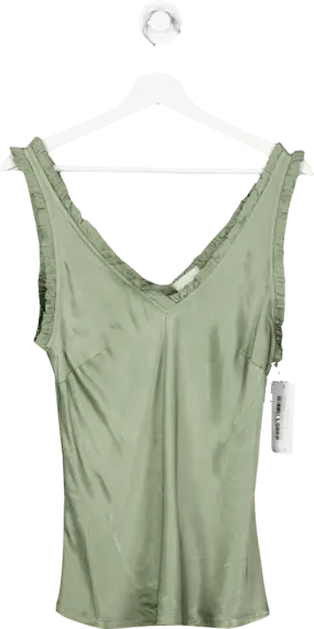 NO.1 George Street Green Claudia Satin V Neck Top