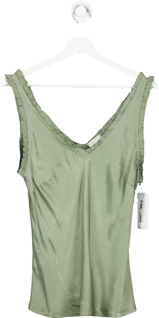 NO.1 George Street Green Claudia Satin V Neck Top