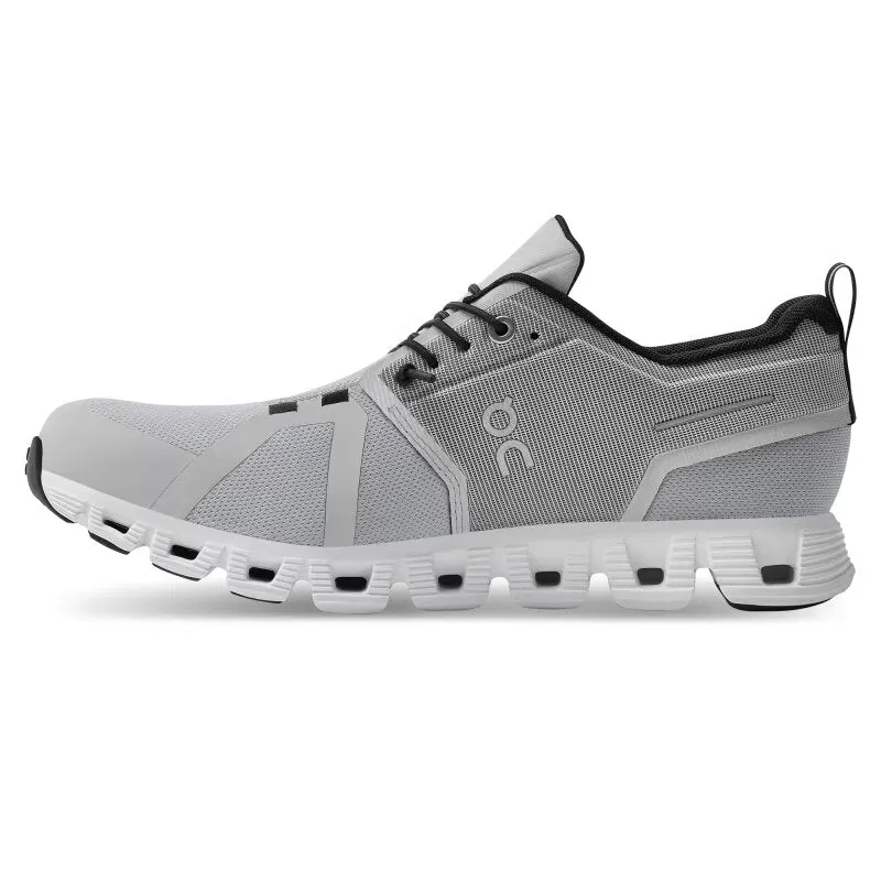 On Women's Cloud 5 Waterproof Sneaker - Glacier/White