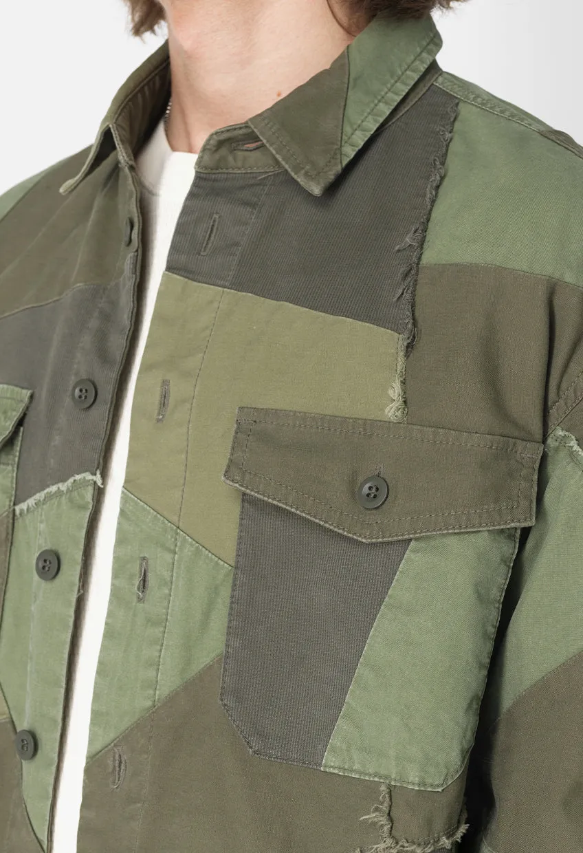 Patchwork Military Overshirt / Olive