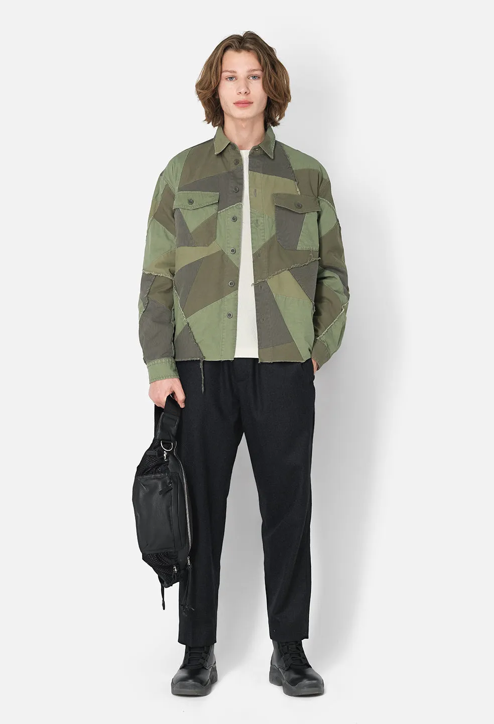 Patchwork Military Overshirt / Olive