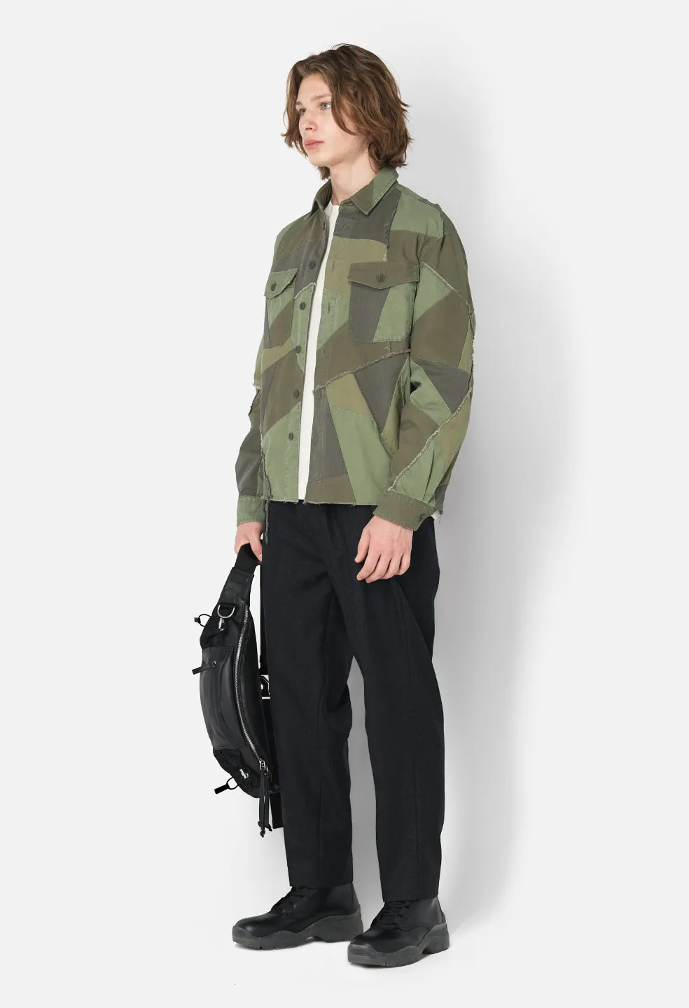 Patchwork Military Overshirt / Olive