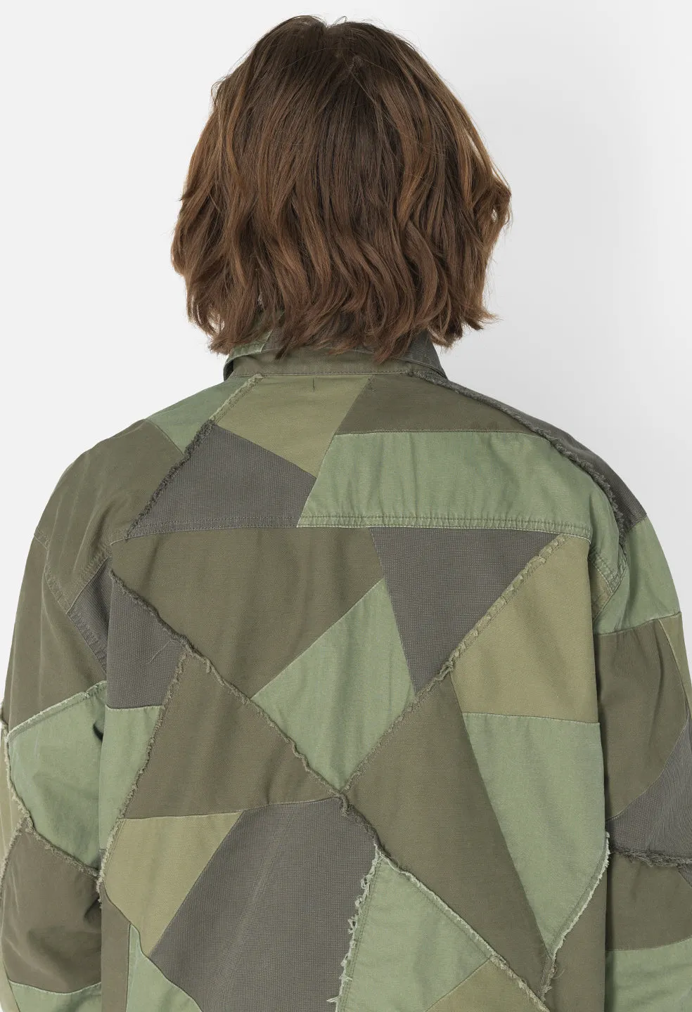 Patchwork Military Overshirt / Olive