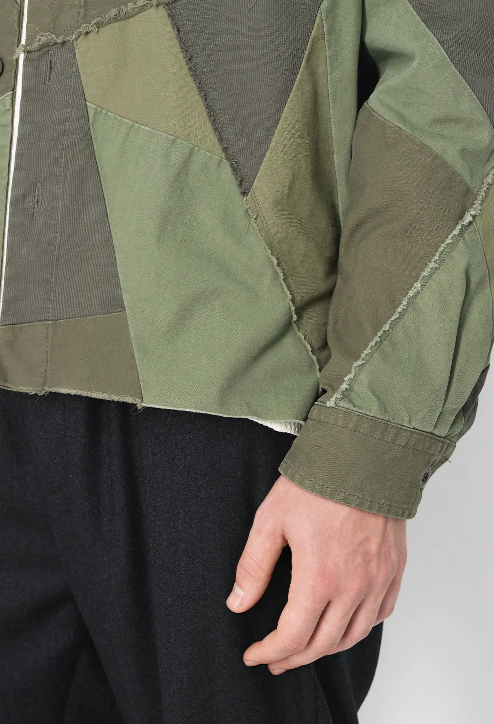 Patchwork Military Overshirt / Olive