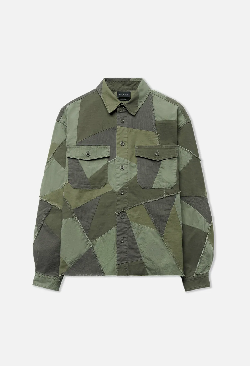 Patchwork Military Overshirt / Olive