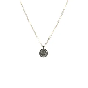 Pave Diamond Disc Necklace