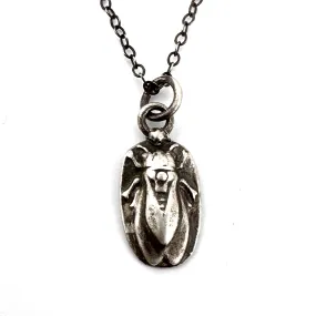 Petite CICADA Charm Necklace - Silver