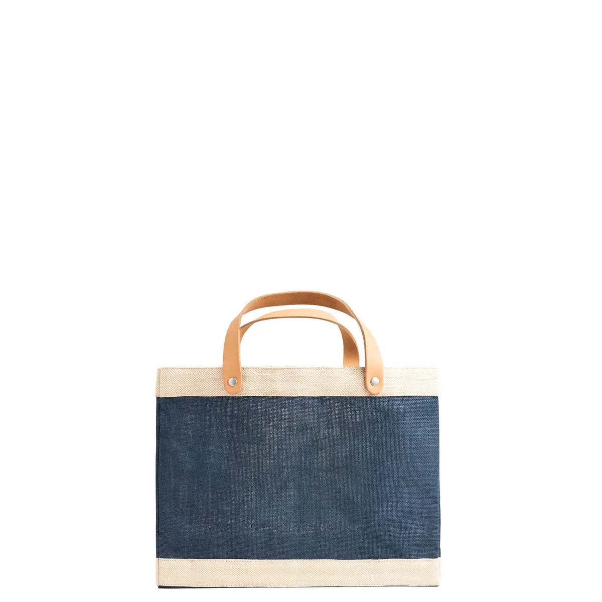 Petite Market Bag in Navy with Monogram