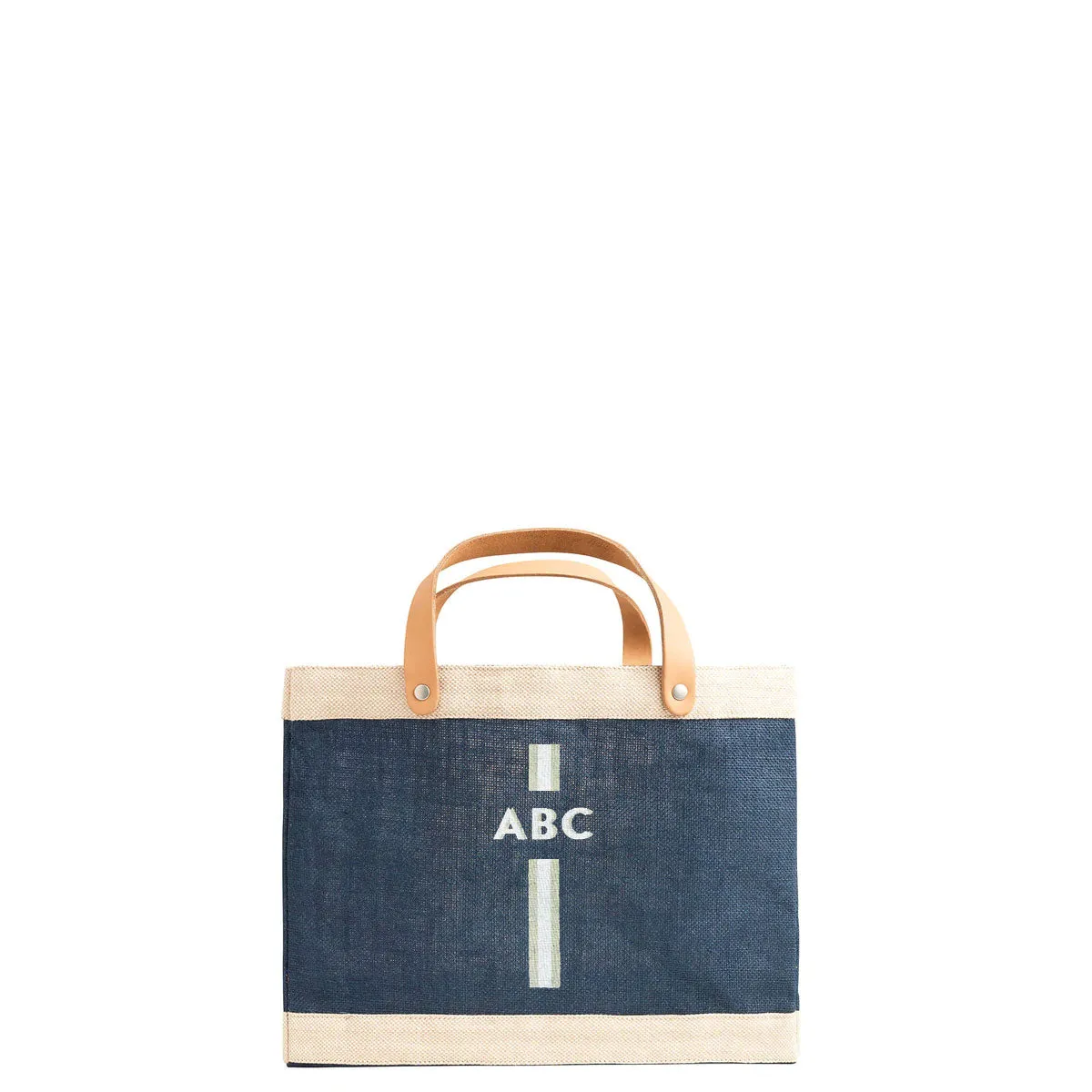 Petite Market Bag in Navy with Monogram